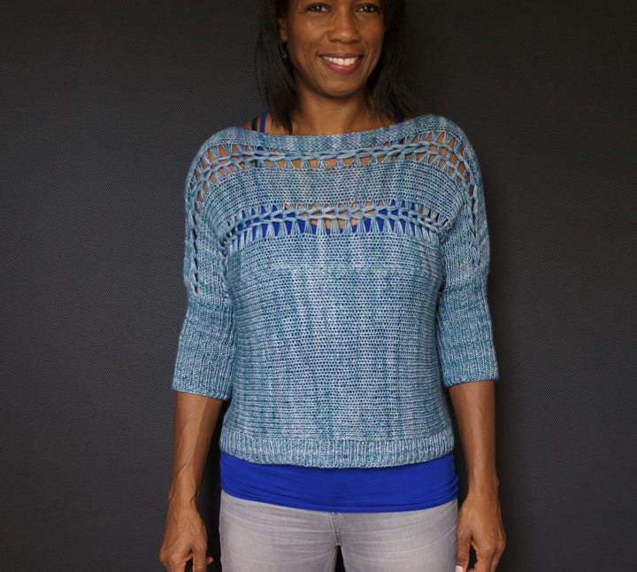 Hand knitting patterns for sweaters, cardigans and tops.
